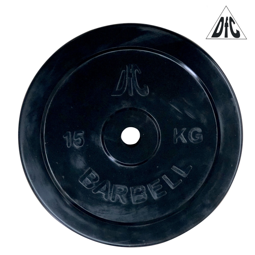 DFC 15 кг обрезиненный из каталога дисков для штанги с посадочным диаметром 26 мм.  в Тольятти по цене 4290 ₽