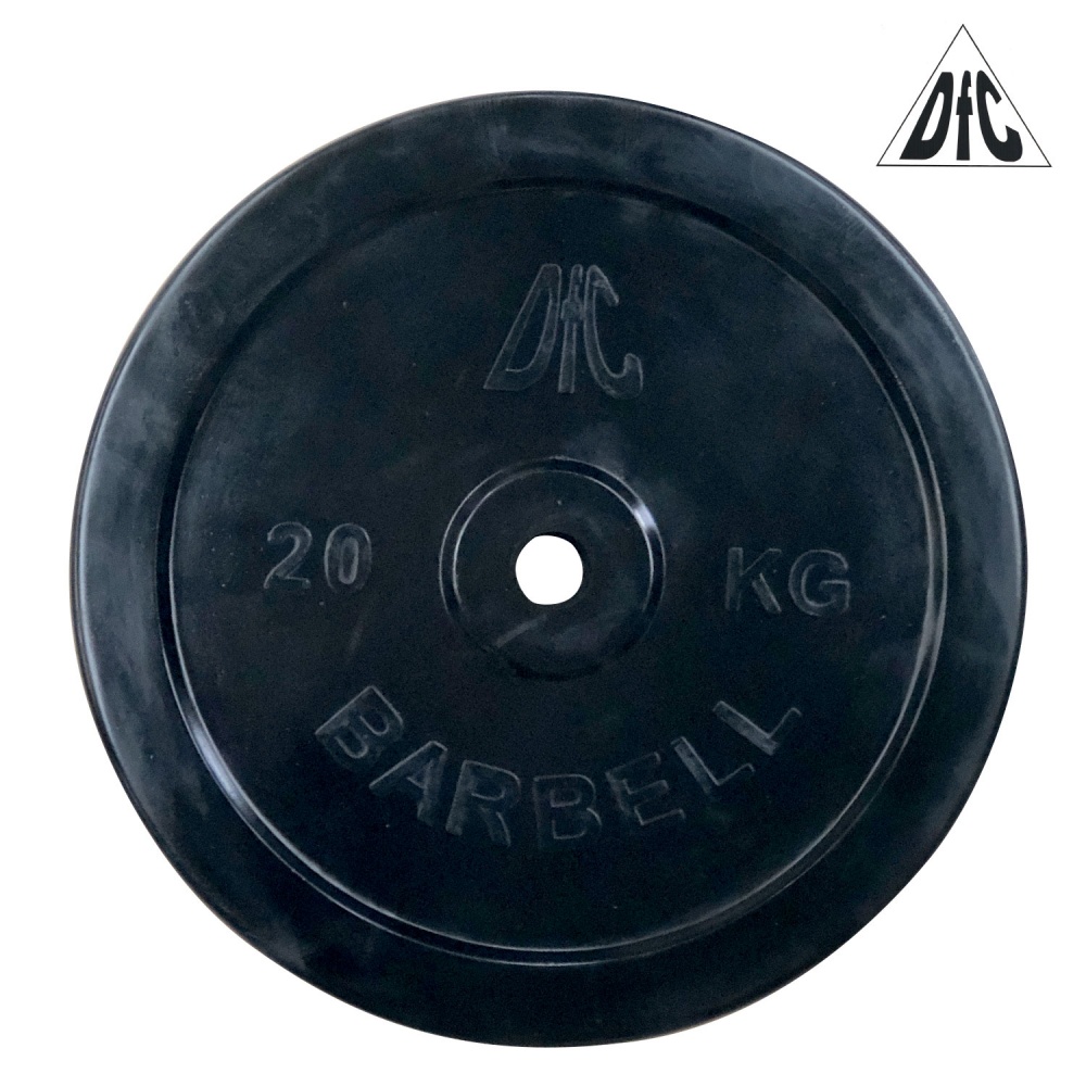 DFC 20 кг обрезиненный из каталога дисков для штанги с посадочным диаметром 26 мм.  в Тольятти по цене 5590 ₽
