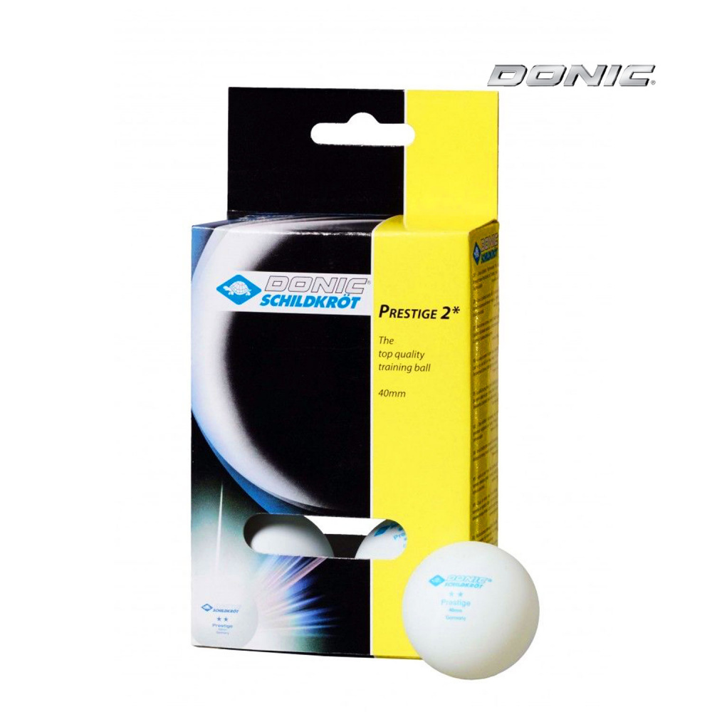 Donic Prestige 2 (белые, 6 шт) из каталога мячей для настольного тенниса в Тольятти по цене 390 ₽