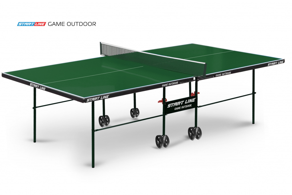 Start Line Game Outdoor с сеткой зеленый из каталога уличных теннисных столов в Тольятти по цене 31990 ₽