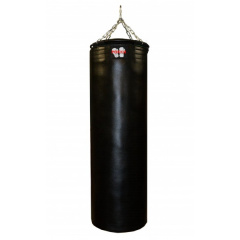 Подвесной боксерский мешок и груша Рокки 140х45 см. 66 кг. кожа черный в Тольятти по цене 39860 ₽