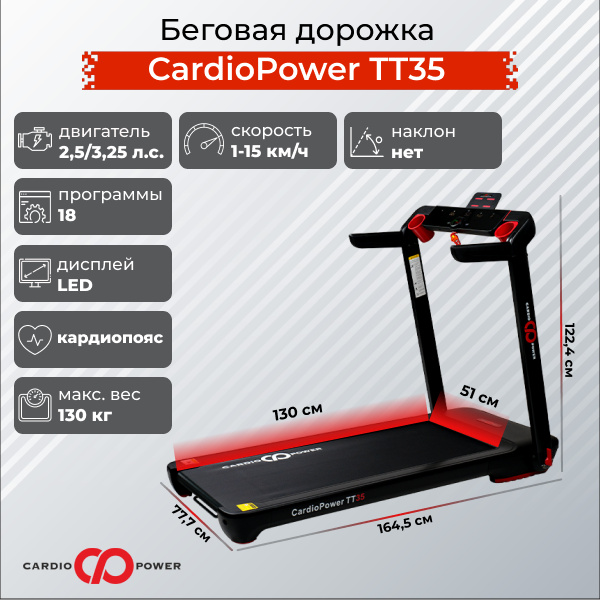 CardioPower TT35 из каталога беговых дорожек в Тольятти по цене 64900 ₽