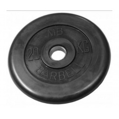 Диск для штанги обрезиненный MB Barbell (металлическая втулка) 20 кг / диаметр 51 мм в Тольятти по цене 7741 ₽