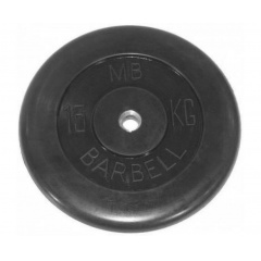 Диск для штанги обрезиненный MB Barbell (металлическая втулка) 15 кг / диаметр 51 мм в Тольятти по цене 8148 ₽