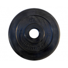 Диск для штанги обрезиненный MB Barbell ATLET 10 кг / диаметр 51 мм в Тольятти по цене 3500 ₽