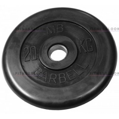 MB Barbell черный - 30 мм - 20 кг из каталога дисков для штанги с посадочным диаметром 30 мм.  в Тольятти по цене 5623 ₽