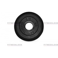 MB Barbell черный - 30 мм - 0.75 кг из каталога дисков для штанги с посадочным диаметром 30 мм.  в Тольятти по цене 340 ₽