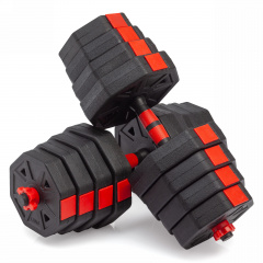VictoryFit гексагональная с грифом, 30 кг. (2 шт. х 15 кг.) VF-DH300 из каталога разборных (наборных) гантелей в Тольятти по цене 3830 ₽