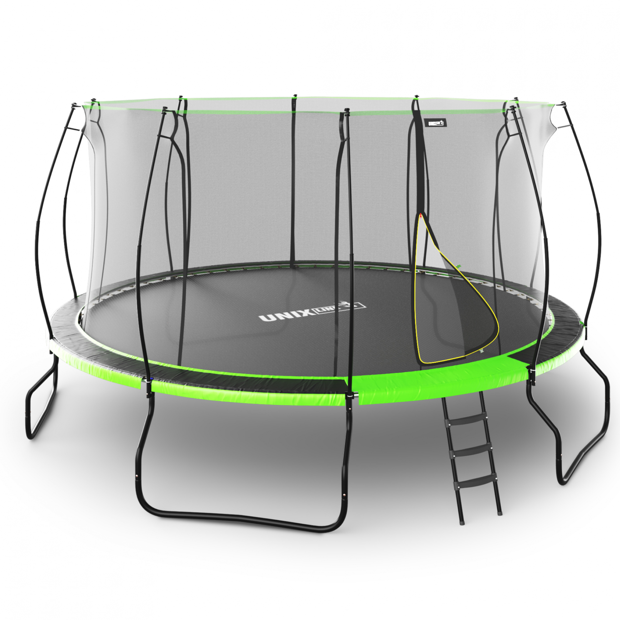 Батут с защитной сеткой Unix Line 14 ft UFO Green