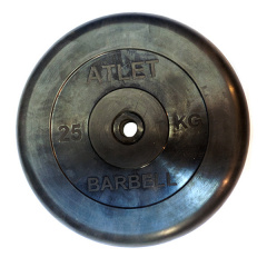MB Barbell ATLET 25 кг из каталога дисков для штанги с посадочным диаметром 30 мм.  в Тольятти по цене 8630 ₽